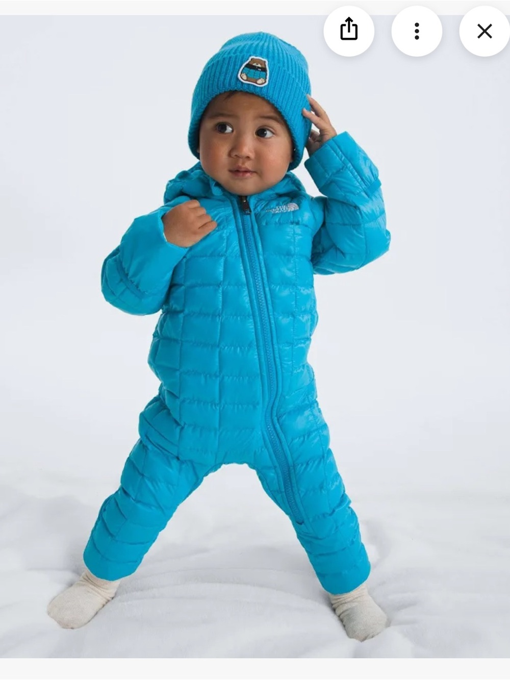The North Face Meridian Blue Padded Baby One-Piece Snowsuit